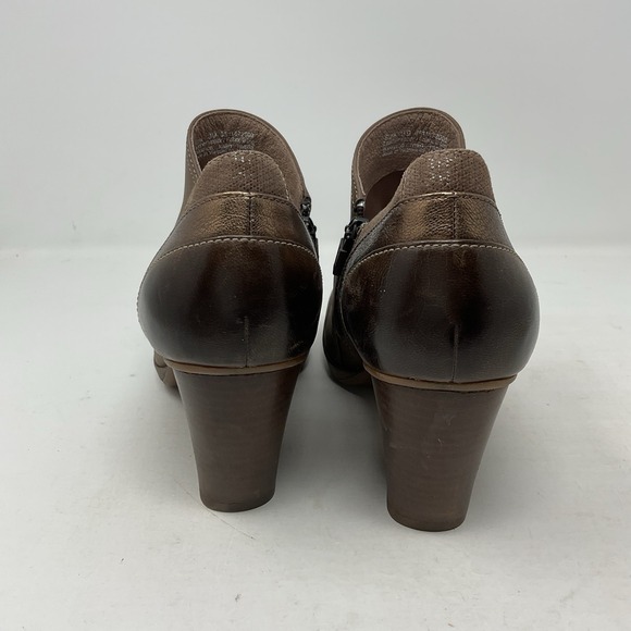 Dansko Ankle Boots Womens 39 US 8.5-9 Brown Leather Side Zip Marcia Booties Heel - Picture 4 of 12